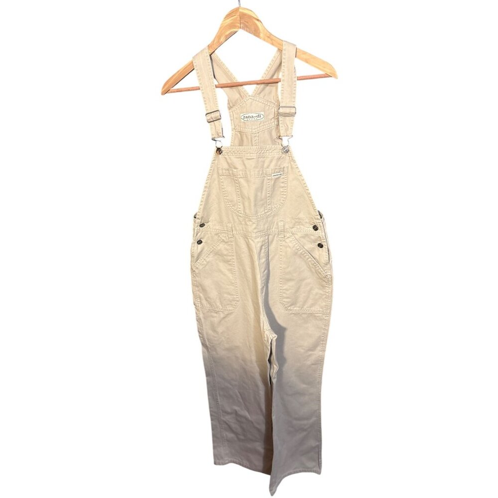 Y2K Zana Di Womens Beige‎ Denim Overalls Size M